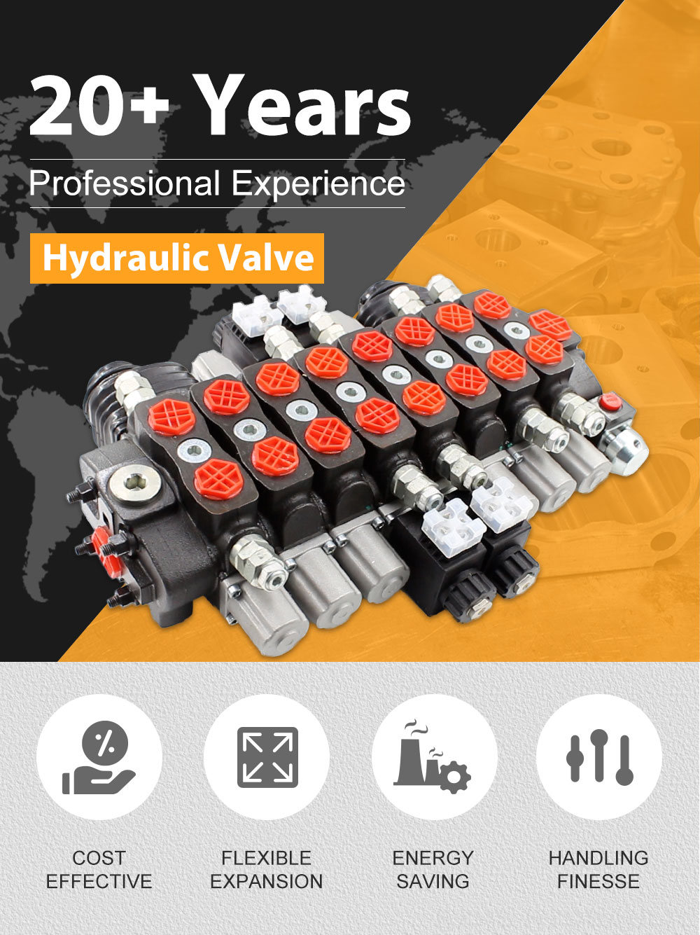 High Performance 8 Spool Directional Valve | Customizable for Hydraulic Systems detailed image